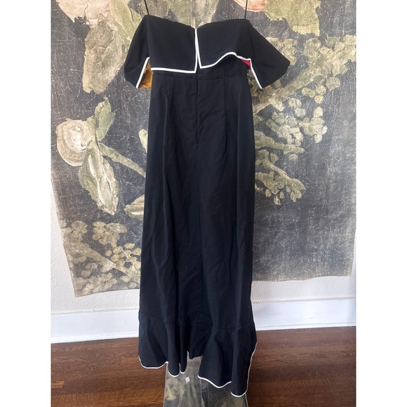 Rosie Assoulin  Flap Around Black Colorblock Ruffle Maxi Dress Size 2 - Picture 12 of 15